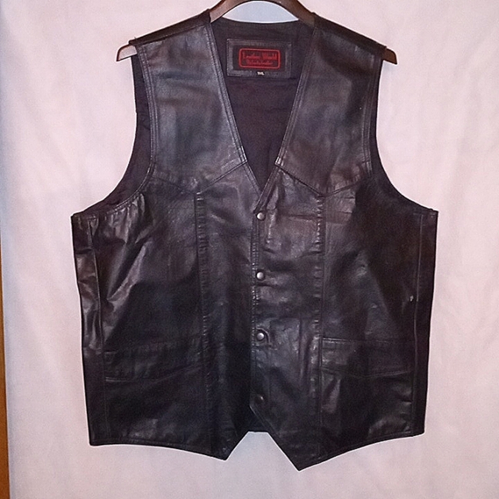 Leather world by lucky leather 3XL leather biker vest
